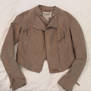 Faux Suede Moto Jacket